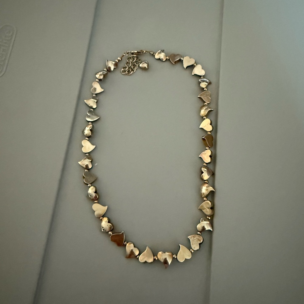 Gold Silver Heart Charm Necklace